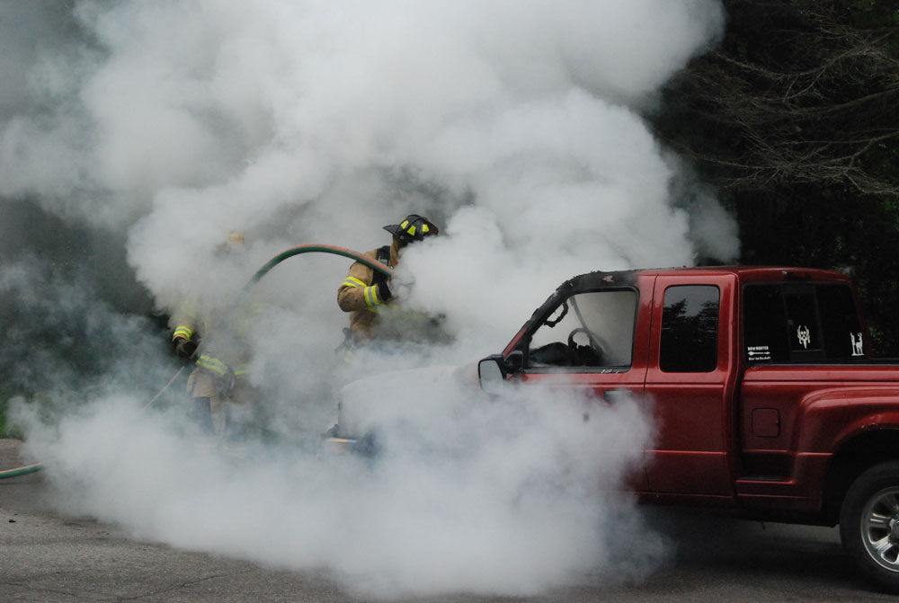 Crews respond to truck fire at Jewett Holmwood Rd and Park Manor